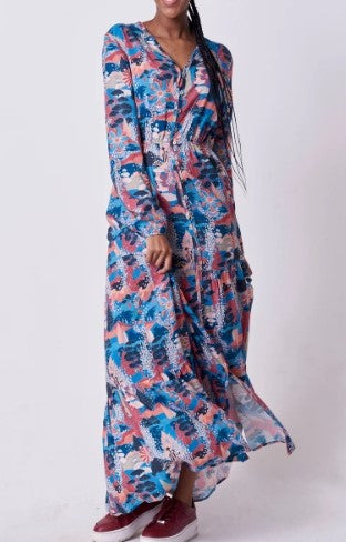Damen Gypsy Long Button Down Dress