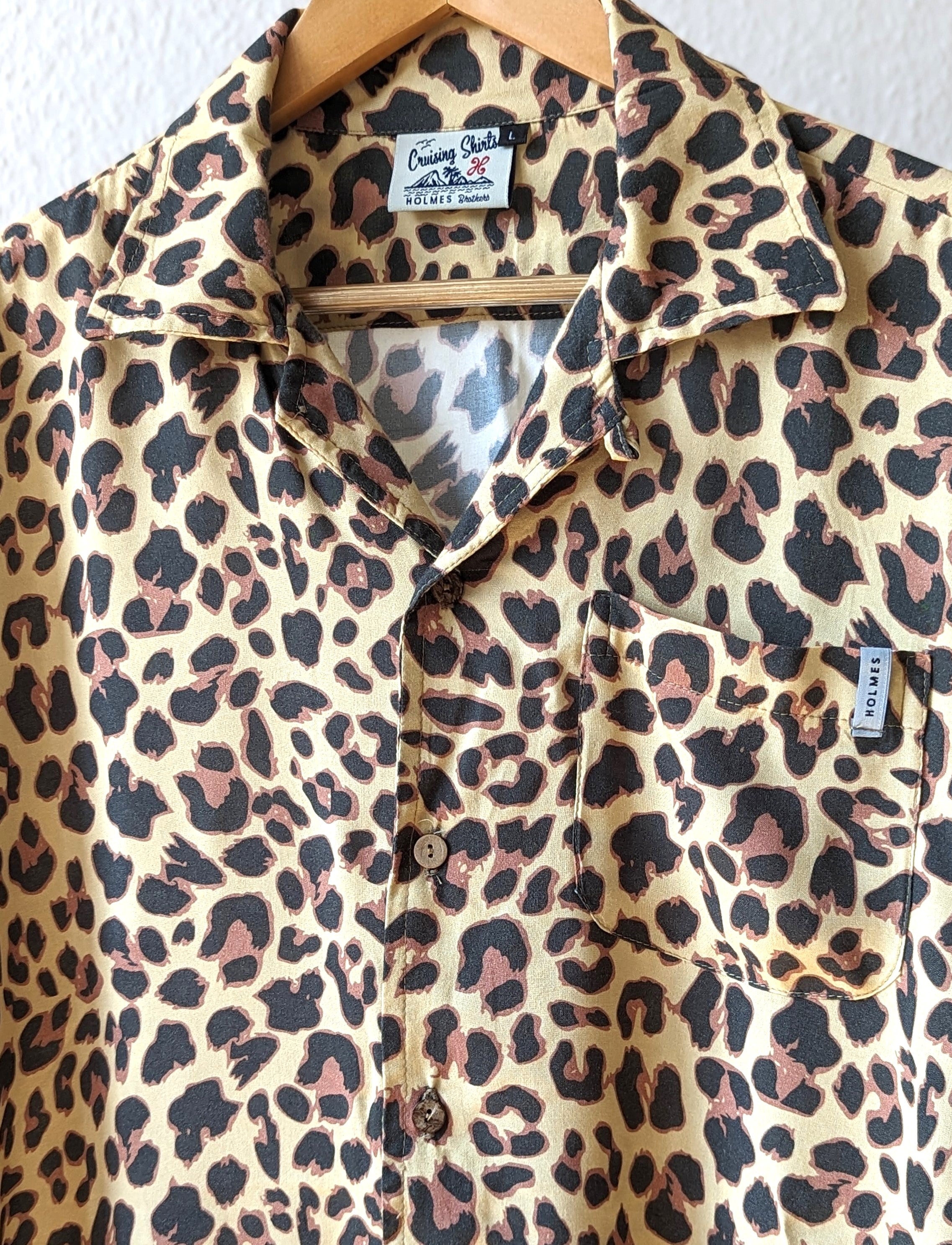 Holmes Cheetah Wooden Button Down Shirt