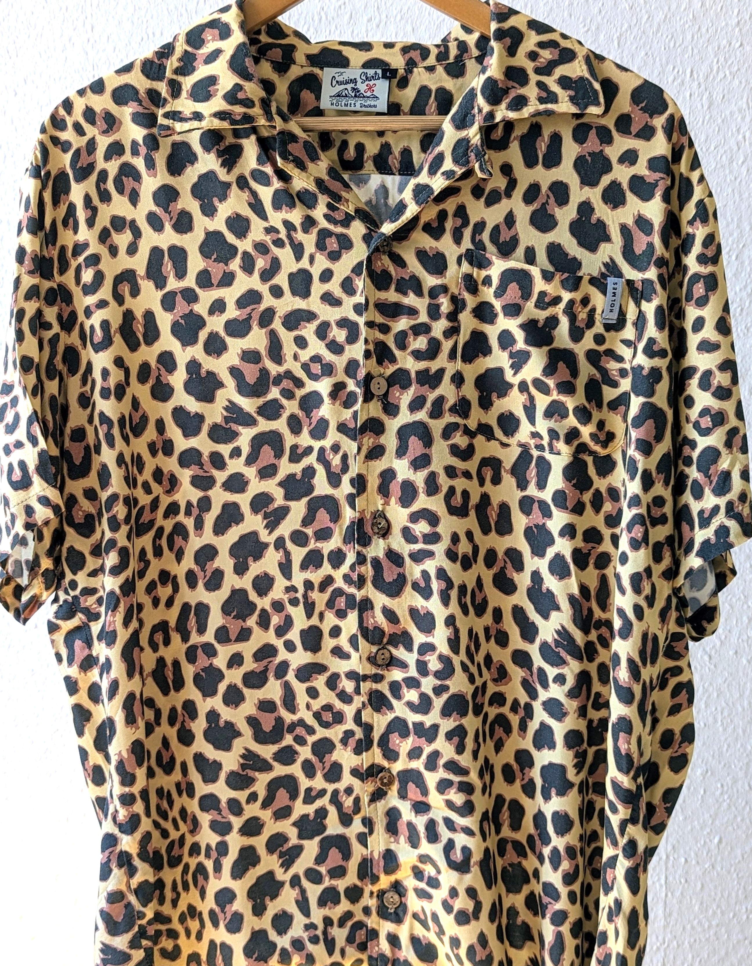Holmes Cheetah Wooden Button Down Shirt