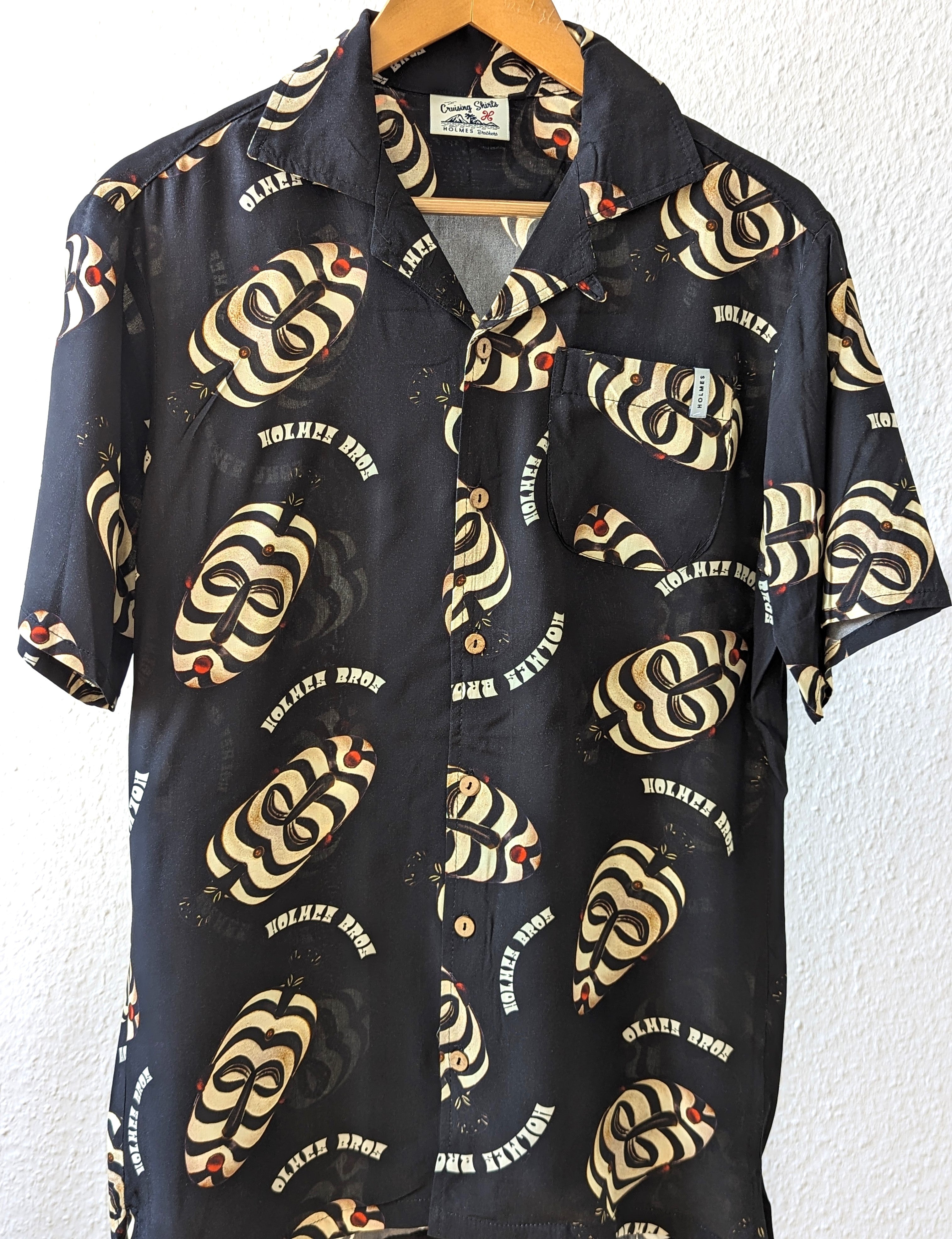 Holmes Rustic Masks Wooden Button Down Shirt