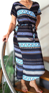 Damen Arfo Stripe Stretch Wrap Dress