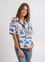Damen Button Up Hawaii Shirt